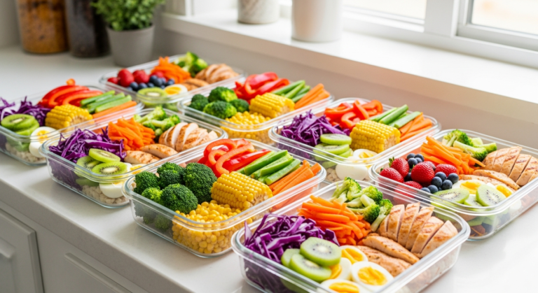 Healthy meal prep with fresh vegetables